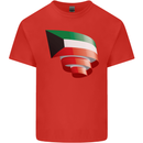 Curled Kuwait Flag Kuwaiti Day Football Kids T-Shirt Childrens Red
