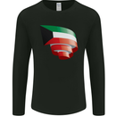 Curled Kuwait Flag Kuwaiti Day Football Mens Long Sleeve T-Shirt Black