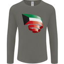 Curled Kuwait Flag Kuwaiti Day Football Mens Long Sleeve T-Shirt Charcoal