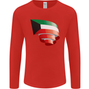 Curled Kuwait Flag Kuwaiti Day Football Mens Long Sleeve T-Shirt Red