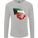 Curled Kuwait Flag Kuwaiti Day Football Mens Long Sleeve T-Shirt Sports Grey