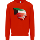 Curled Kuwait Flag Kuwaiti Day Football Mens Sweatshirt Jumper Bright Red