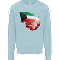 Curled Kuwait Flag Kuwaiti Day Football Mens Sweatshirt Jumper Light Blue