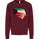 Curled Kuwait Flag Kuwaiti Day Football Mens Sweatshirt Jumper Maroon
