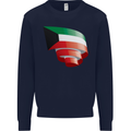 Curled Kuwait Flag Kuwaiti Day Football Mens Sweatshirt Jumper Navy Blue