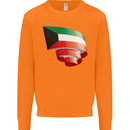 Curled Kuwait Flag Kuwaiti Day Football Mens Sweatshirt Jumper Orange