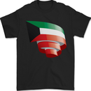 Curled Kuwait Flag Kuwaiti Day Football Mens T-Shirt 100% Cotton Black