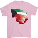 Curled Kuwait Flag Kuwaiti Day Football Mens T-Shirt 100% Cotton Light Pink