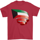 Curled Kuwait Flag Kuwaiti Day Football Mens T-Shirt 100% Cotton Red