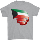 Curled Kuwait Flag Kuwaiti Day Football Mens T-Shirt 100% Cotton Sports Grey