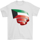 Curled Kuwait Flag Kuwaiti Day Football Mens T-Shirt 100% Cotton White