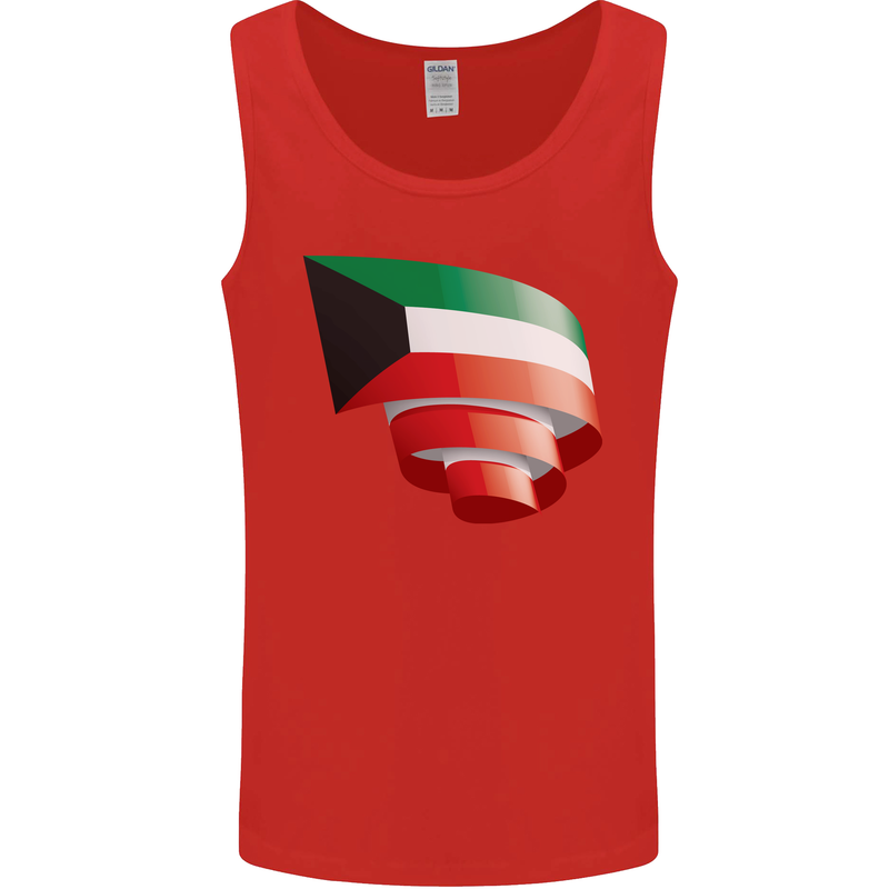 Curled Kuwait Flag Kuwaiti Day Football Mens Vest Tank Top Red