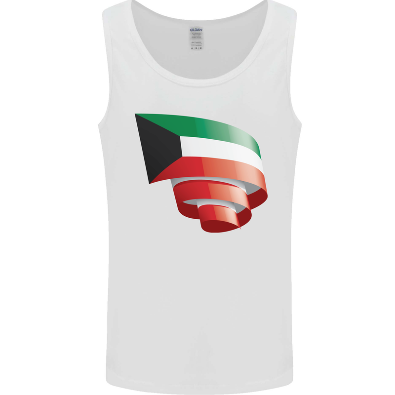 Curled Kuwait Flag Kuwaiti Day Football Mens Vest Tank Top White