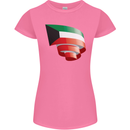 Curled Kuwait Flag Kuwaiti Day Football Womens Petite Cut T-Shirt Azalea