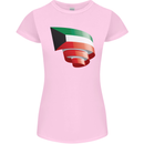 Curled Kuwait Flag Kuwaiti Day Football Womens Petite Cut T-Shirt Light Pink