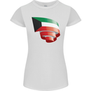 Curled Kuwait Flag Kuwaiti Day Football Womens Petite Cut T-Shirt White
