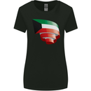 Curled Kuwait Flag Kuwaiti Day Football Womens Wider Cut T-Shirt Black