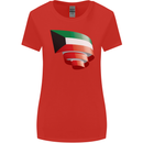 Curled Kuwait Flag Kuwaiti Day Football Womens Wider Cut T-Shirt Red