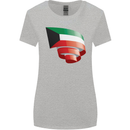 Curled Kuwait Flag Kuwaiti Day Football Womens Wider Cut T-Shirt Sports Grey