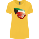 Curled Kuwait Flag Kuwaiti Day Football Womens Wider Cut T-Shirt Yellow