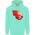 Curled Kyrgyzstan Flag Kyrgyz Day Football Childrens Kids Hoodie Peppermint