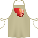 Curled Kyrgyzstan Flag Kyrgyz Day Football Cotton Apron 100% Organic Khaki