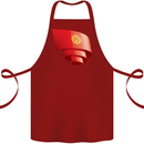 Curled Kyrgyzstan Flag Kyrgyz Day Football Cotton Apron 100% Organic Maroon