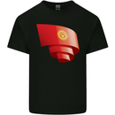 Curled Kyrgyzstan Flag Kyrgyz Day Football Mens Cotton T-Shirt Tee Top Black