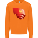 Curled Kyrgyzstan Flag Kyrgyz Day Football Mens Sweatshirt Jumper Orange