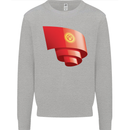 Curled Kyrgyzstan Flag Kyrgyz Day Football Mens Sweatshirt Jumper Sports Grey