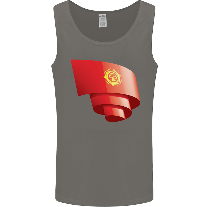 Curled Kyrgyzstan Flag Kyrgyz Day Football Mens Vest Tank Top Charcoal