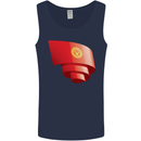 Curled Kyrgyzstan Flag Kyrgyz Day Football Mens Vest Tank Top Navy Blue