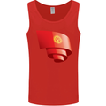 Curled Kyrgyzstan Flag Kyrgyz Day Football Mens Vest Tank Top Red