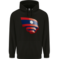 Curled Laos Flag Laotian Day Football Childrens Kids Hoodie Black