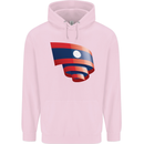 Curled Laos Flag Laotian Day Football Childrens Kids Hoodie Light Pink