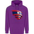 Curled Laos Flag Laotian Day Football Childrens Kids Hoodie Purple