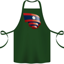 Curled Laos Flag Laotian Day Football Cotton Apron 100% Organic Forest Green