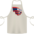 Curled Laos Flag Laotian Day Football Cotton Apron 100% Organic Natural