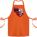 Curled Laos Flag Laotian Day Football Cotton Apron 100% Organic Orange