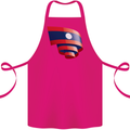 Curled Laos Flag Laotian Day Football Cotton Apron 100% Organic Pink