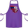 Curled Laos Flag Laotian Day Football Cotton Apron 100% Organic Purple
