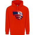 Curled Laos Flag Laotian Day Football Mens 80% Cotton Hoodie Bright Red