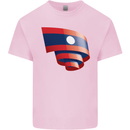 Curled Laos Flag Laotian Day Football Mens Cotton T-Shirt Tee Top Light Pink