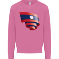 Curled Laos Flag Laotian Day Football Mens Sweatshirt Jumper Azalea