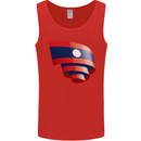 Curled Laos Flag Laotian Day Football Mens Vest Tank Top Red
