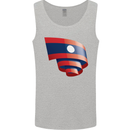 Curled Laos Flag Laotian Day Football Mens Vest Tank Top Sports Grey