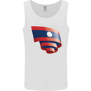 Curled Laos Flag Laotian Day Football Mens Vest Tank Top White