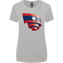 Curled Laos Flag Laotian Day Football Womens Wider Cut T-Shirt Sports Grey