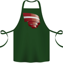 Curled Latvia Flag Latvian Day Football Cotton Apron 100% Organic Forest Green
