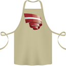 Curled Latvia Flag Latvian Day Football Cotton Apron 100% Organic Khaki